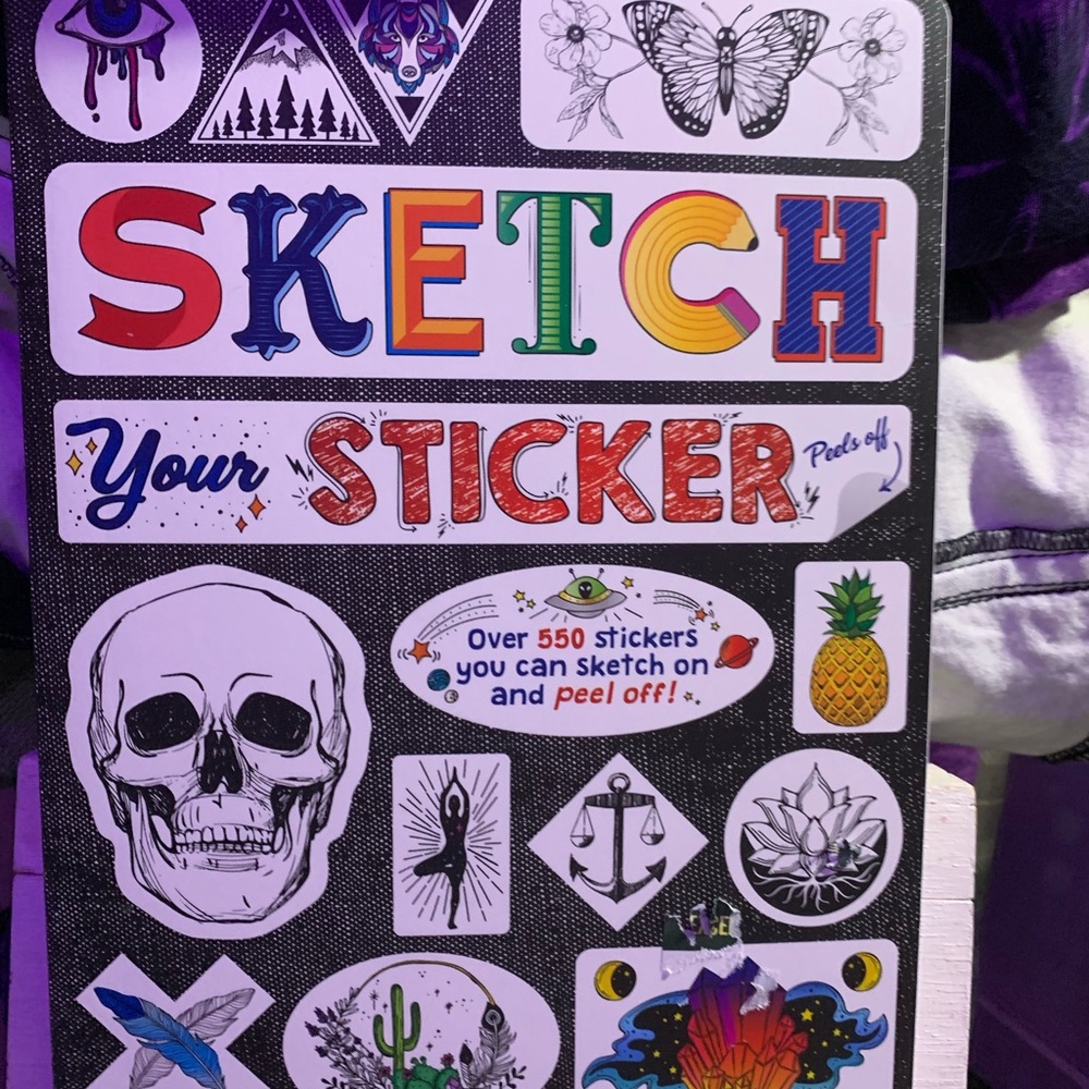 Tattoo inspired coloring sticker book